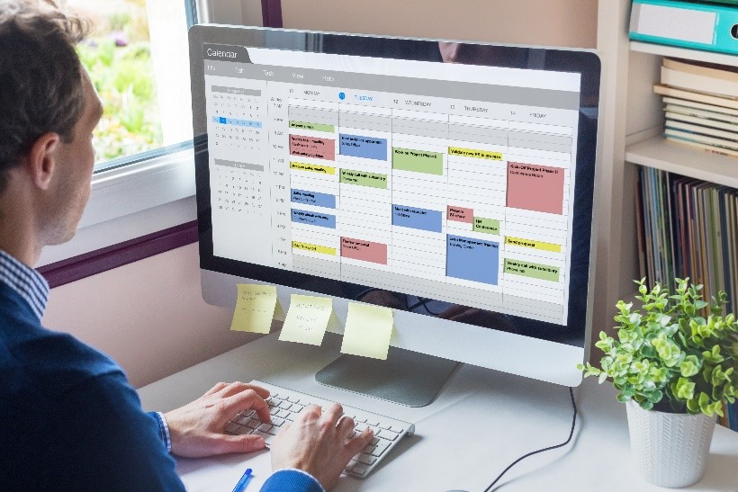 Calendar displayed on laptop